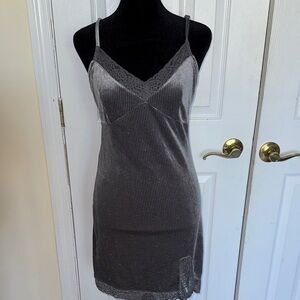 Forever 21 Charcoal Lace Slip Dress